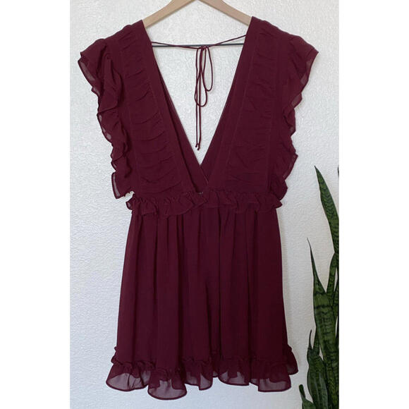 Storia Women's Ruffle Dress V-Neck Size Small - Picture 5 of 9